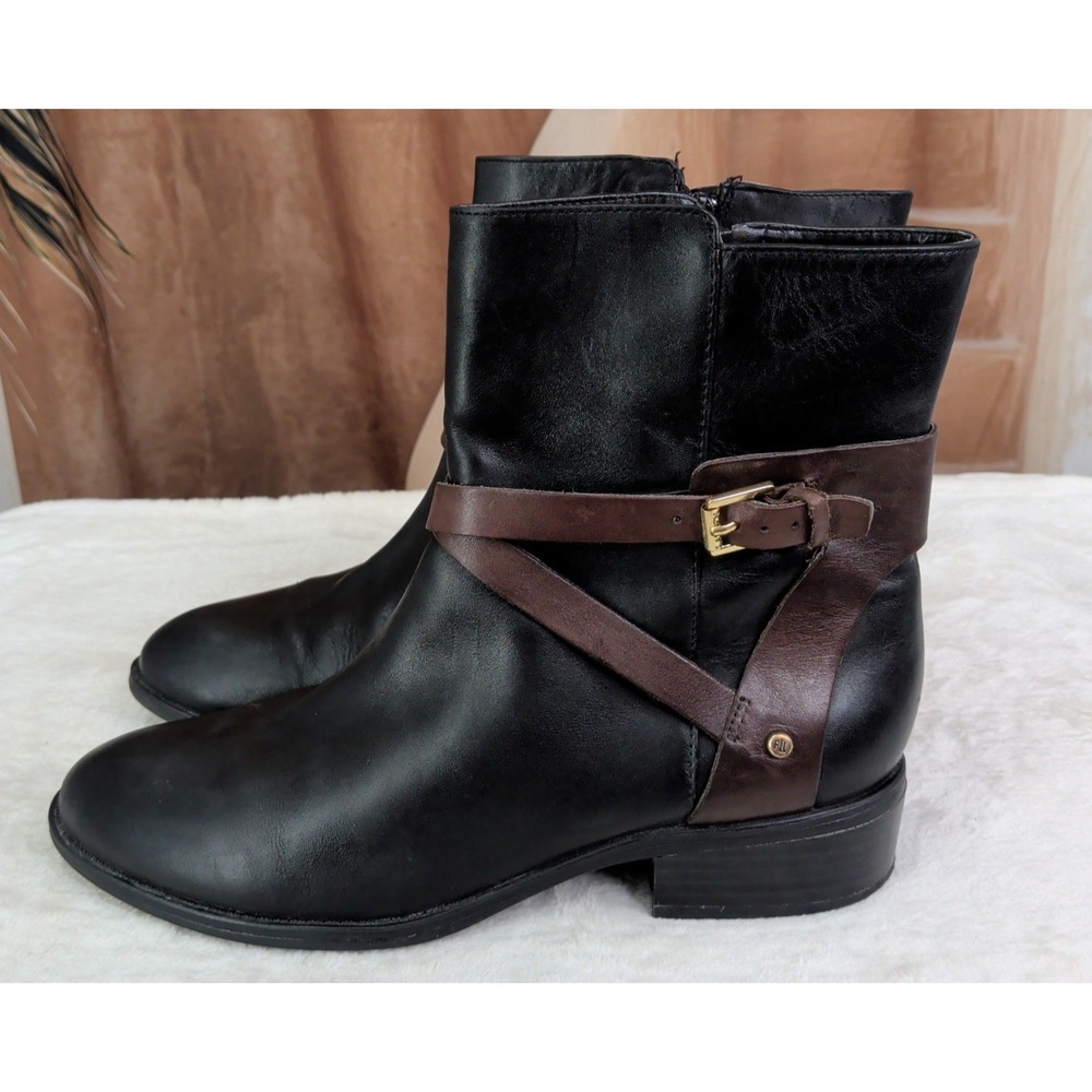 Lauren Ralph Lauren Black & Brown Ankle Booties